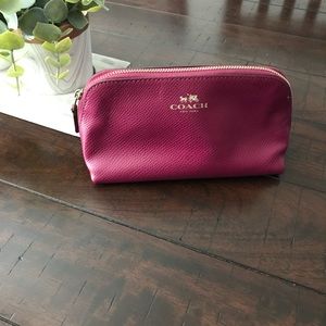 Coach leather makeup bag
